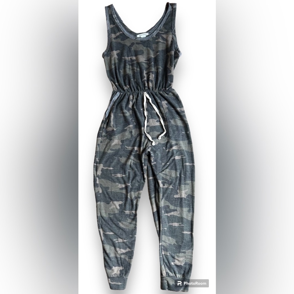 CAUTION To The Wind Sleeveless Camo Pant Jumpsuit  Medium